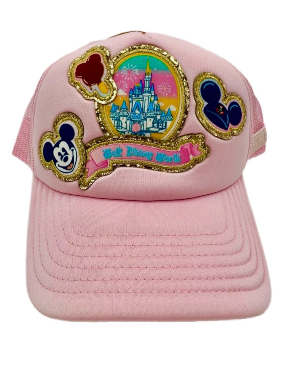 Authentic Stoney Clover Lane Disney World Pink Castle Patch Trucker Hat - NWT
